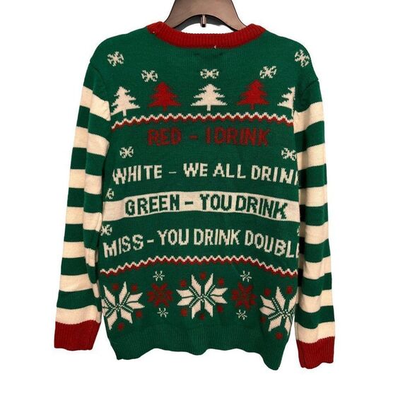 UGLY/FUNNY CHRISTMAS drinking SWEATER size medium - Picture 4 of 5